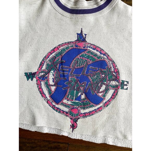 90s vintage grey kelleys island retro graphic one size cropped pullover sweater - Picture 9 of 10